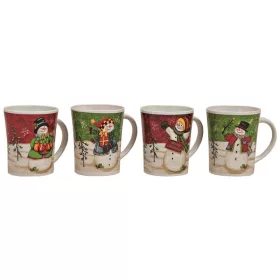 Cană ceramică de Crăciun cu om de zăpadă de 11 cm