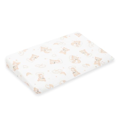 Baba párna huzat- ék alakú New Baby BASIC fehér 59x37cm bear beige