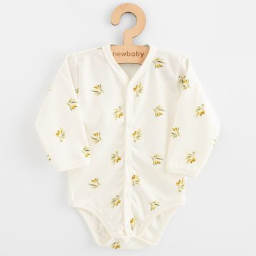 Baba Biopamut hosszú ujjú patentos body New Baby Olives