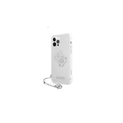 Guess TPU Big 4G Silver Logo Apple iPhone 12 Pro Max hátlap tok, átlátszó