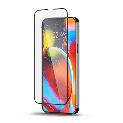 Spigen Glass FC Apple iPhone 16e / 13 / 14 / 13 Pro Tempered kijelzővédő fólia, fekete