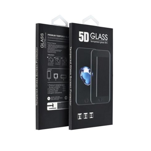 Apple iPhone 13 Pro Max, 5D Full Glue hajlított tempered glass kijelzővédő üvegfólia, fekete