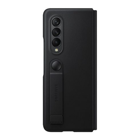 Samsung Galaxy Z Fold3 5G Leather Flip Cover, gyári bőr flip tok, fekete, EF-FF926