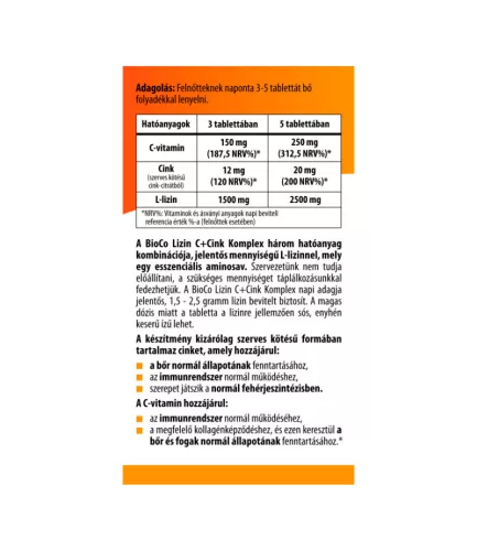 BioCo Lysin C+Zink-Komplex Megapackung 100 Tabletten