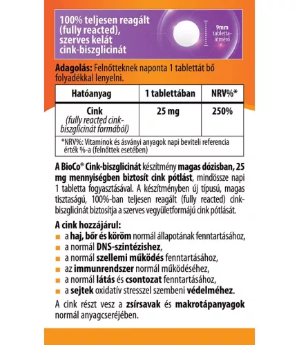BioCo Zinkbisglycinat 25 mg 60 Tabletten