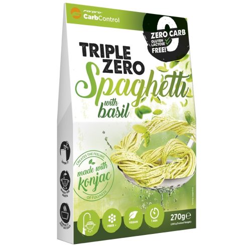 Triple Zero Bazsalikomos spagetti konjac tészta 270g webshop termék