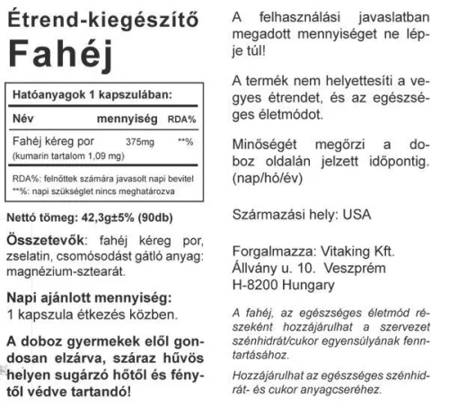 Vitaking Zimt 375 mg (90) Kapseln