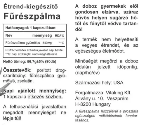 Vitaking Sägepalme 540 mg (90) Kapseln