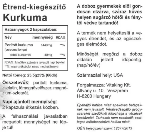 Vitaking Kurkuma 700mg (60) Kapseln