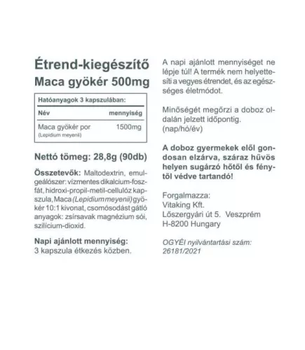 Vitaking MACA 500mg (90) Kapseln