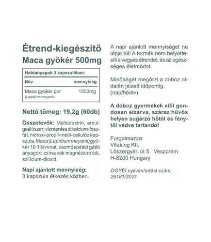 Vitaking MACA 500mg (60) Kapseln
