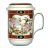 Porcelán teásbögre 330ml BIG TEA 4 féle mintával, peremes tetővel + fém szűrővel