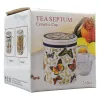Porzellan-Teetasse 260 ml SEPTUM mit 3 Mustern, flachem Deckel und Metallfilter