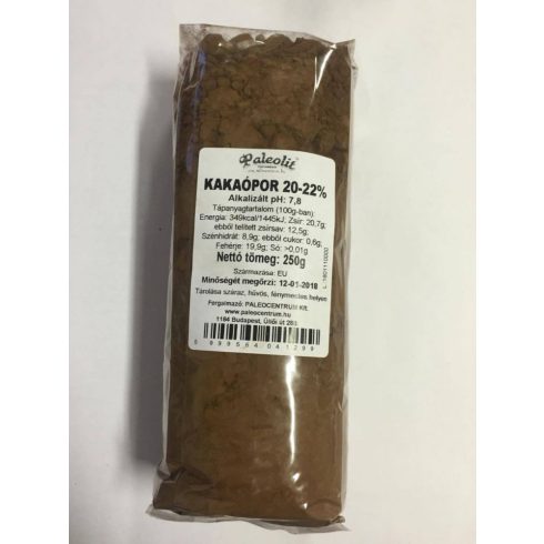 Paleolit Kakaópor 20-22% Alkalizált 250g holland típusú webshop termék