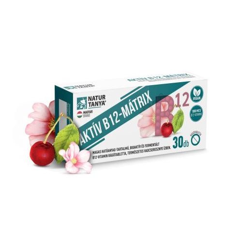 Natur Tanya® Aktív B12-Mátrix 1000mcg 30 db rágótabletta, vadcseresznye ízű