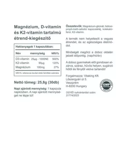 Holen Sie sich Vitaking MagneTrio [Mg+K2+D3] (30).