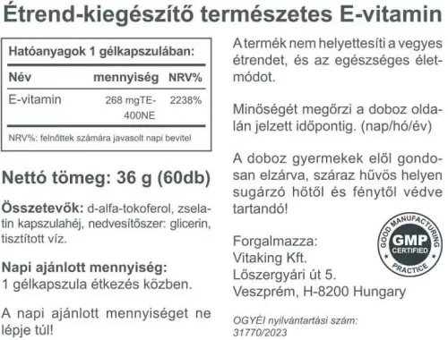 Vitting E-400 IE natürliche (60) Kapseln