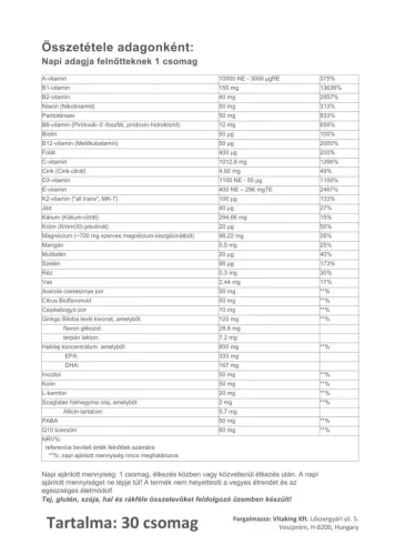 Vitaking 365 Szenior Multivitamin csomag 30 napi adag