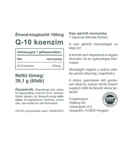Vitaking Q-10 Coenzym 100 mg (60) Weichkapseln
