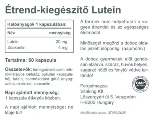 Vitaking Lutein 20mg (60) Weichkapseln