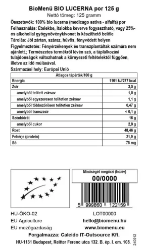 BioMenu BIO Alfalfa-Pulver 125 g
