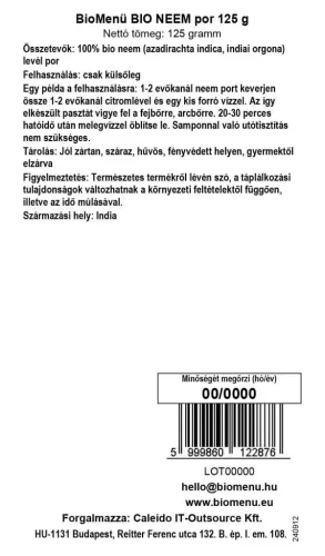 BioMenu BIO Neem-Pulver 125 g