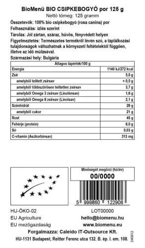 BioMenu BIO Hagebuttenpulver 125 g