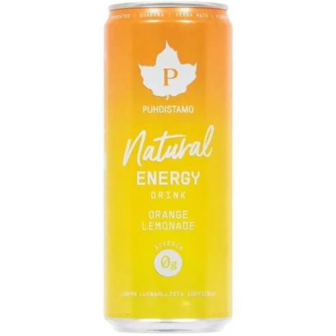 Puhdistamo Natural energy 330ml narancs- limonádé ízű természetes energiaital DRS