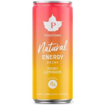   Puhdistamo Natural energy 330ml rhuby limonádé természetes energiaital DRS