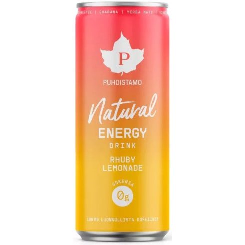 Puhdistamo Natural energy 330ml rhuby limonádé természetes energiaital DRS