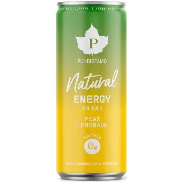   Puhdistamo Natural energy 330ml körte- limonádé ízű természetes energiaital DRS
