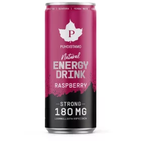   Puhdistamo Natural Energy 330ml Himbeergeschmack, natürliches Energiegetränk DRS