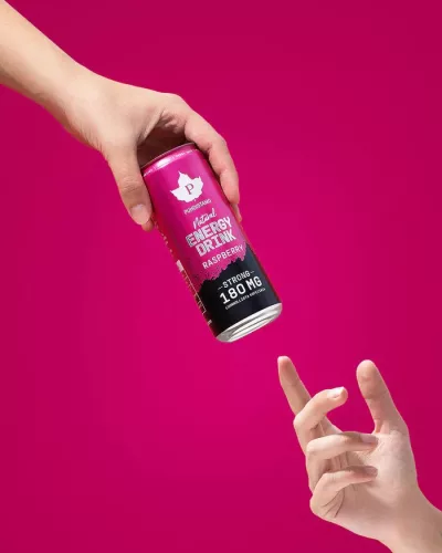 Puhdistamo Natural Energy 330ml Himbeergeschmack, natürliches Energiegetränk DRS