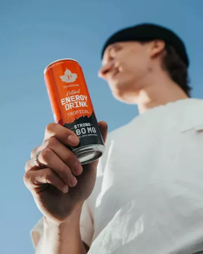 Puhdistamo Natural Energy 330ml Energy-Drink mit tropischem Nektarinen-Mango-Geschmack DRS