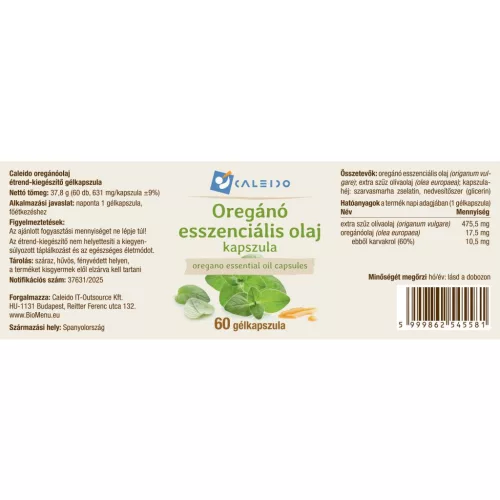Caleido Oregano ätherisches Öl Gelkapseln 60 Stück