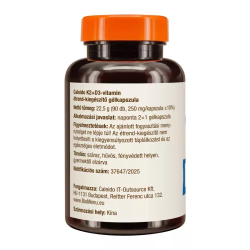 Caleido Vitamin K2 + D3 Gelkapseln, 90 Stück