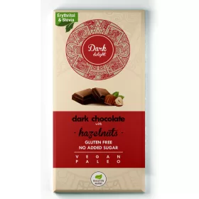 Dunkle Schokolade mit ganzen Haselnüssen 80g Dark Delight
