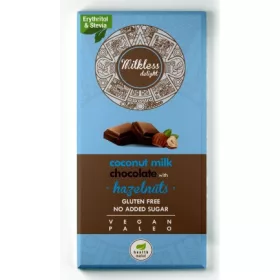   Kokosmilchschokolade mit ganzen Haselnüssen, 80 g, milchfreier Genuss