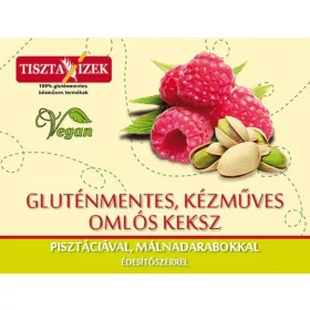   Mürbeteigkekse mit Pistazien und Himbeerstückchen, 150 g, Tiszta Ízek, glutenfrei, handwerklich hergestellt