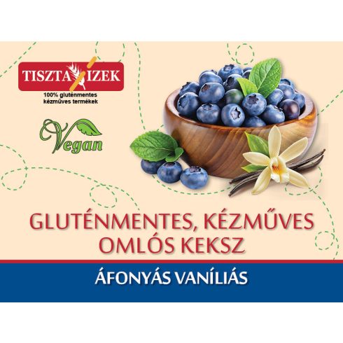 Áfonyás vaníliás omlós keksz 180g Tiszta Ízek gluténmentes, kézműves