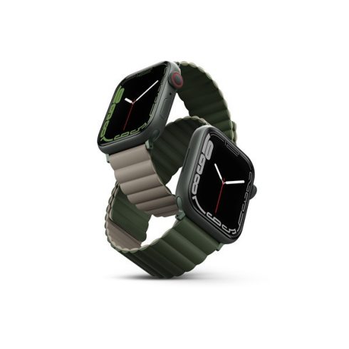 Uniq Revix mágneses szilikon szíj Apple Watch 42/44/45/49mm, zöld/taupe