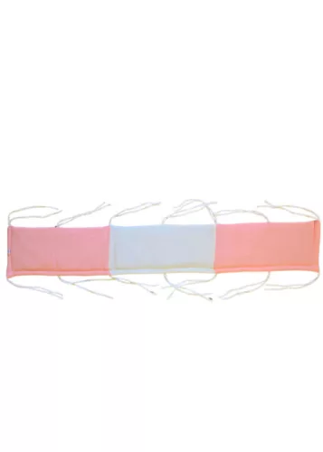 KOKO muszlin Fejvédő kiságyba magasított  27 x170 cm pink/fehér színben