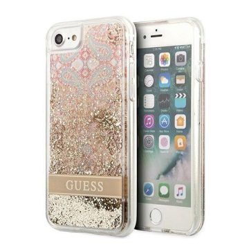   Guess Liquid Glitter Paisley Apple iPhone SE 2022/2020/8/7 hátlap tok, arany