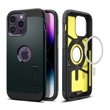  Spigen Tough Armor Mag Apple iPhone 14 Pro tok Abyss Green MagSafe, zöld