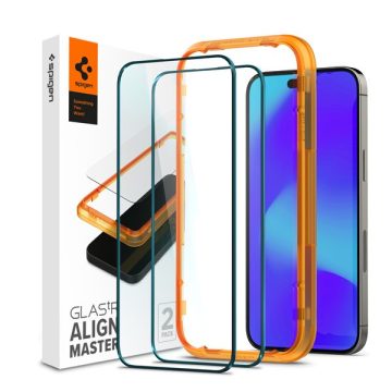   Spigen AlignMaster "Glas.tR" Apple iPhone 14 Pro Max Tempered kijelzővédő fólia (2db)