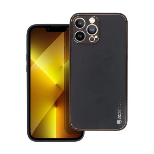Forcell Leather műbőr hátlap tok, Apple iPhone 14 Pro, fekete