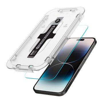   Phoner Master Clear Apple iPhone 12 /12 Pro Tempered Glass kijelzővédő fólia felhelyező kerettel