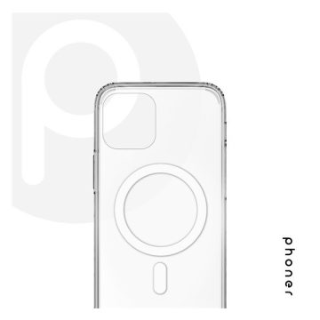   Phoner Apple iPhone 12/12 Pro Magsafe szilikon tok, átlátszó