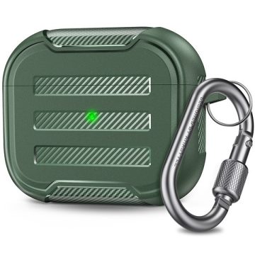   Phoner Carbon Apple Airpods 3 szilikon tok akasztóval, zöld