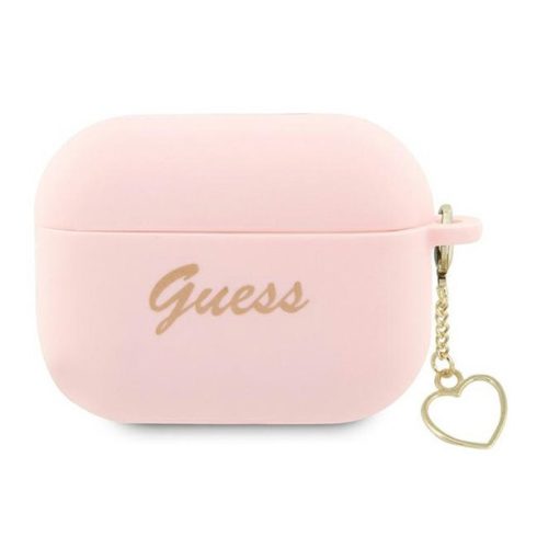 Guess Silicone Charm Heart Apple AirPods Pro 2 tok , rózsaszín